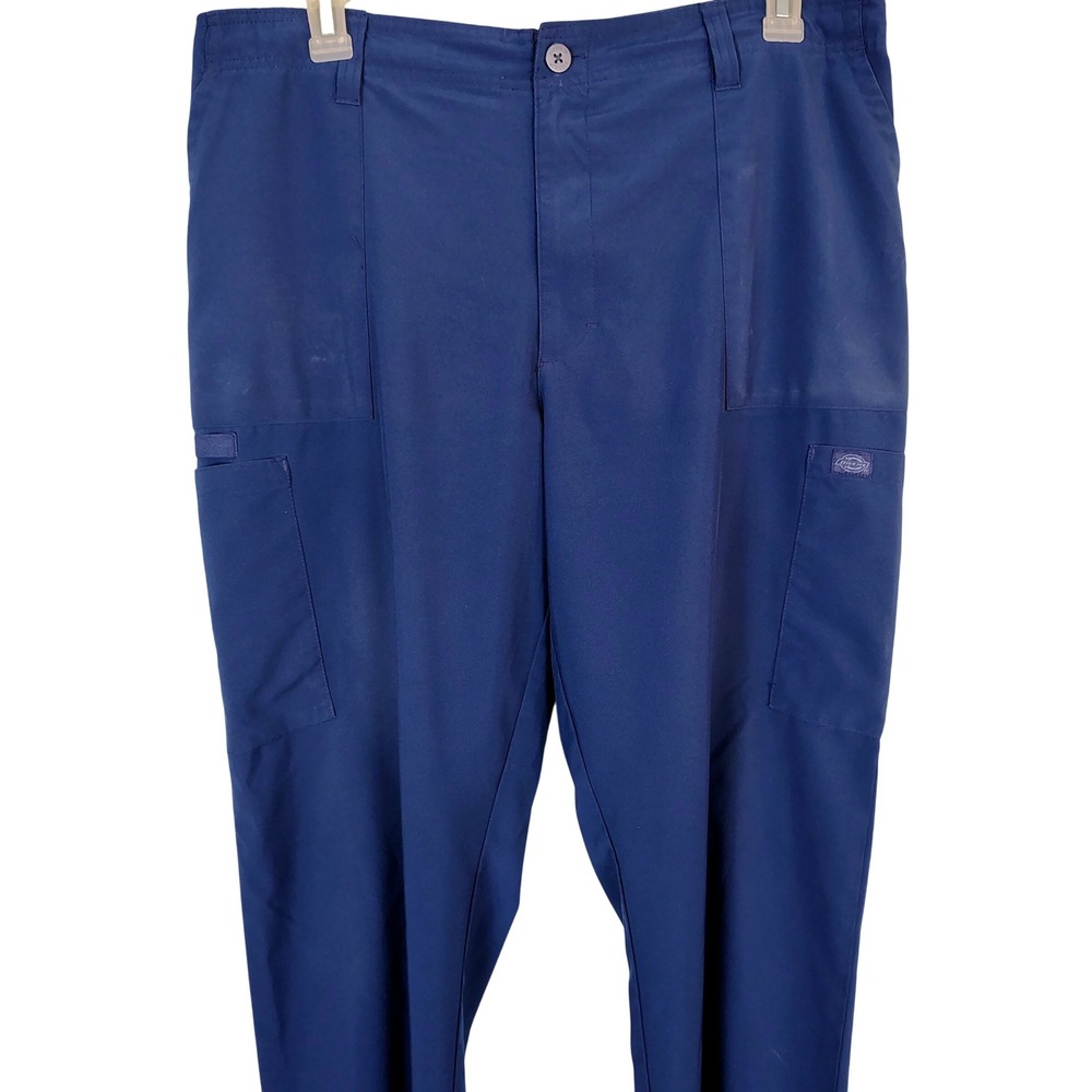 Dickies Mens XL Navy Blue Scrub Pants Cargo Utility Medical Uniform DK015 NYPS